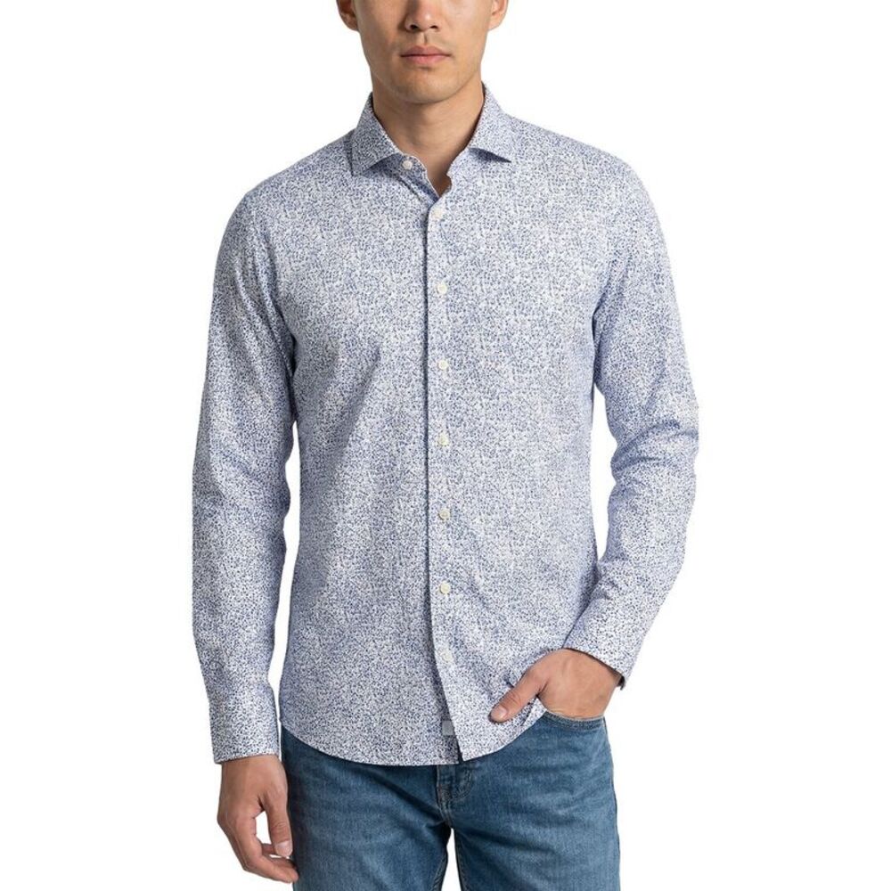 Eterna Mens  Twill Shirt, Blue